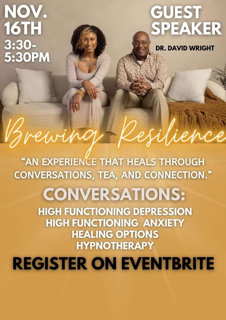 Event flyer for "Brewing Resilience" with guest speaker.