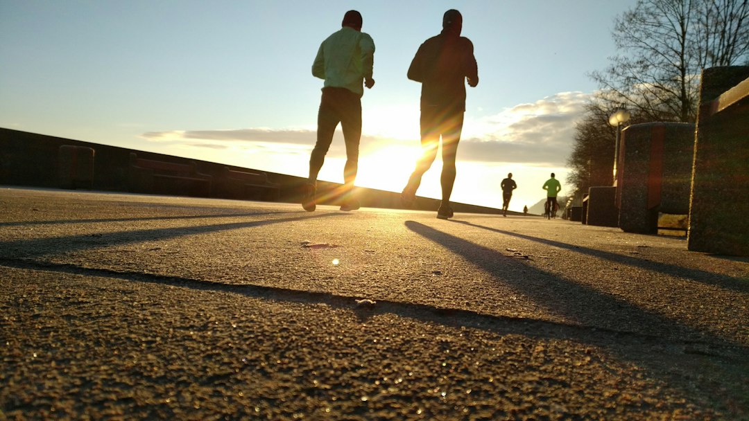 Morning outdoor daylight along a coastal path, illustrating daytime light exposure